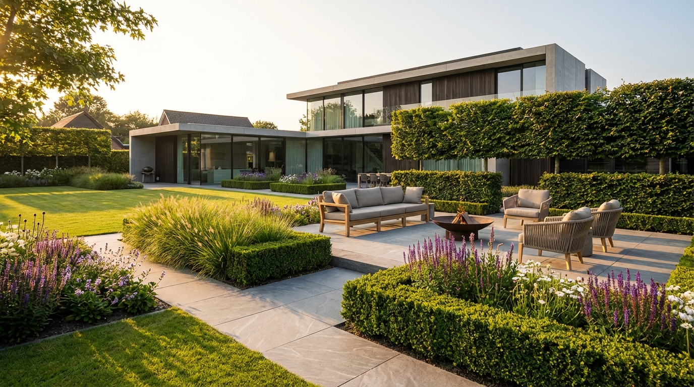 Exclusieve tuinaanleg door J van Stijn — premium tuinontwerp in de regio Rotterdam